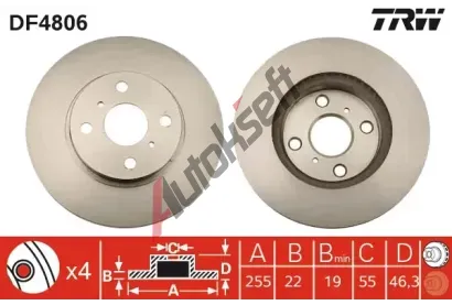 TRW Brzdov kotou - 255 mm TRW DF4806, DF4806