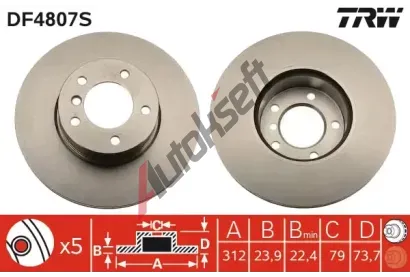 TRW Brzdov kotou - 312 mm TRW DF4807S, DF4807S