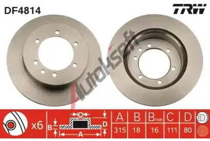 TRW Brzdov kotou - 316 mm TRW DF4814, DF4814