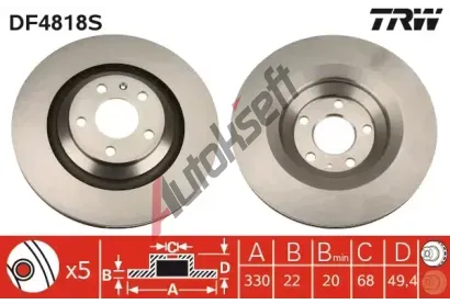 TRW Brzdov kotou - 330 mm TRW DF4818S, DF4818S