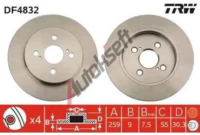 TRW Brzdov kotou - 259 mm TRW DF4832, DF4832