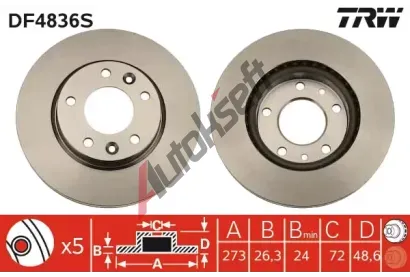 TRW Brzdov kotou - 274 mm TRW DF4836S, DF4836S