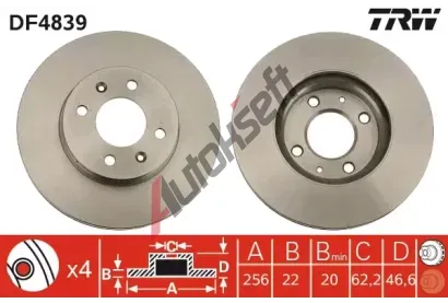 TRW Brzdov kotou - 256 mm TRW DF4839, DF4839