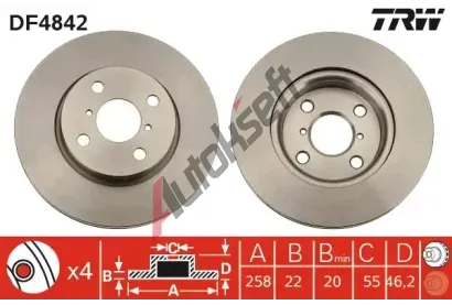 TRW Brzdov kotou - 258 mm TRW DF4842, DF4842