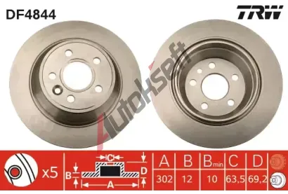 TRW Brzdov kotou - 302 mm TRW DF4844, DF4844
