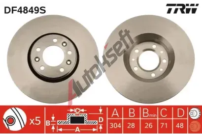 TRW Brzdov kotou - 304 mm TRW DF4849S, DF4849S