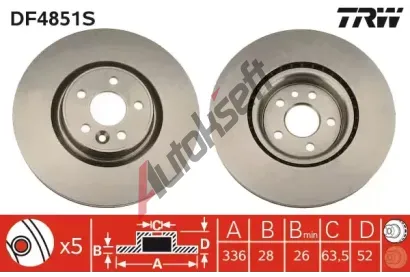 TRW Brzdov kotou - 336 mm TRW DF4851S, DF4851S