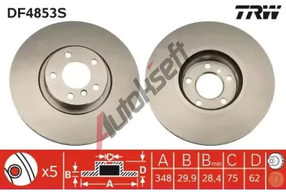 TRW Brzdov kotou - 348 mm TRW DF4853S, DF4853S