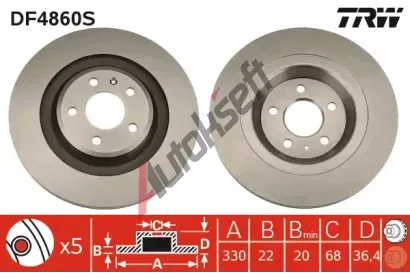 TRW Brzdov kotou - 330 mm TRW DF4860S, DF4860S