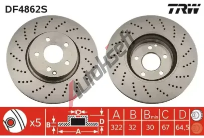 TRW Brzdov kotou - 322 mm TRW DF4862S, DF4862S