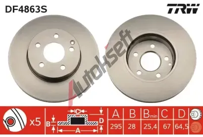 TRW Brzdov kotou - 295 mm TRW DF4863S, DF4863S