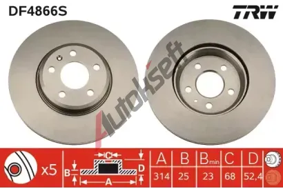 TRW Brzdov kotou - 314 mm TRW DF4866S, DF4866S