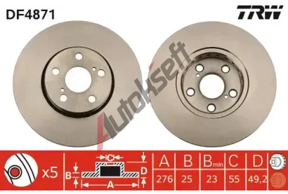 TRW Brzdov kotou - 276 mm TRW DF4871, DF4871