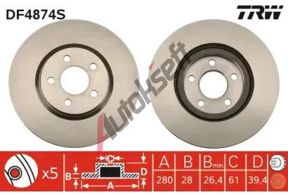TRW Brzdov kotou - 280 mm TRW DF4874S, DF4874S