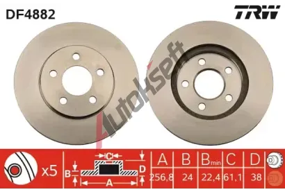 TRW Brzdov kotou - 257 mm TRW DF4882, DF4882