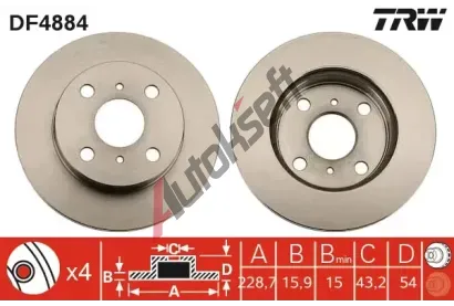 TRW Brzdov kotou - 229 mm TRW DF4884, DF4884