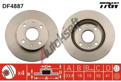 TRW Brzdov kotou - 234 mm TRW DF4887, DF4887