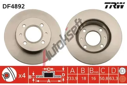 TRW Brzdov kotou - 234 mm TRW DF4892, DF4892