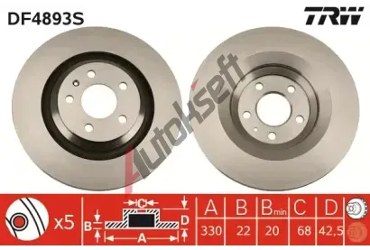 TRW Brzdov kotou - 330 mm TRW DF4893S, DF4893S