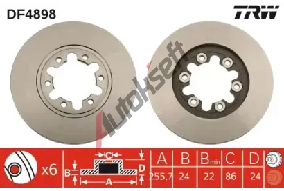 TRW Brzdov kotou - 256 mm TRW DF4898, DF4898