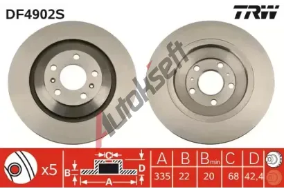 TRW Brzdov kotou - 335 mm TRW DF4902S, DF4902S