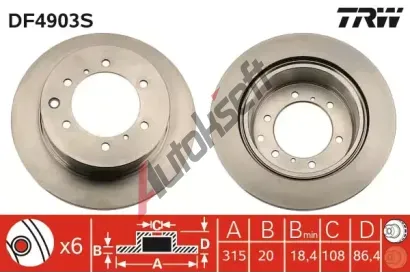 TRW Brzdov kotou - 315 mm TRW DF4903S, DF4903S