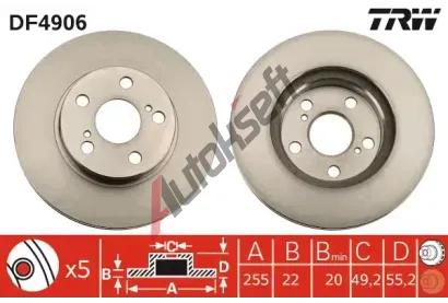 TRW Brzdov kotou - 255 mm TRW DF4906, DF4906