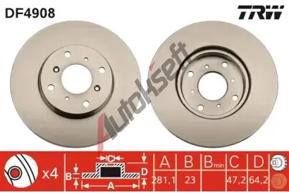 TRW Brzdov kotou - 282 mm TRW DF4908, DF4908