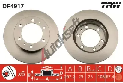 TRW Brzdový kotouč - 297 mm TRW DF4917, DF4917 TRW Brzdový kotouč - 297 mm TRW DF4917, DF4917