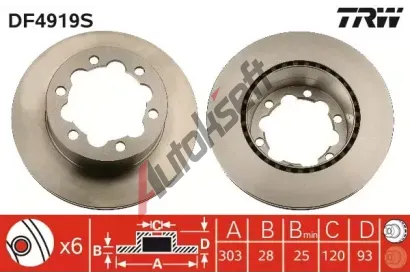 TRW Brzdov kotou - 303 mm TRW DF4919S, DF4919S