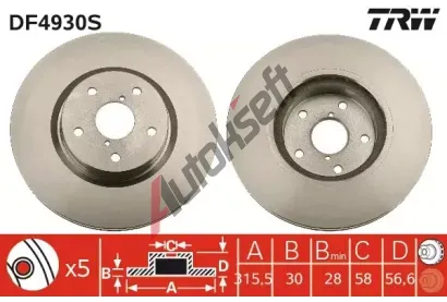 TRW Brzdov kotou - 316 mm TRW DF4930S, DF4930S