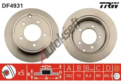 TRW Brzdov kotou - 262 mm TRW DF4931, DF4931