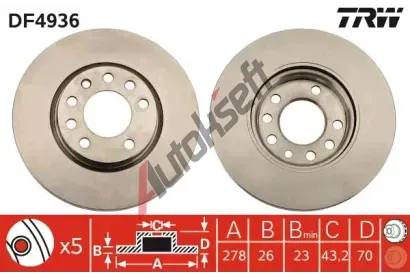 TRW Brzdov kotou - 278 mm TRW DF4936, DF4936