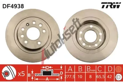 TRW Brzdov kotou - 278 mm TRW DF4938, DF4938