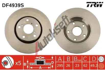 TRW Brzdov kotou - 295 mm TRW DF4939S, DF4939S