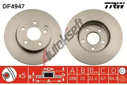 TRW Brzdov kotou - 288 mm TRW DF4947, DF4947