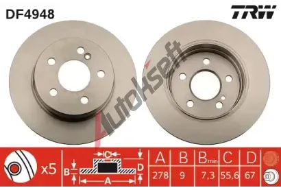 TRW Brzdov kotou - 278 mm TRW DF4948, DF4948