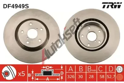 TRW Brzdov kotou - 326 mm TRW DF4949S, DF4949S