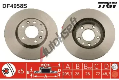TRW Brzdov kotou - 296 mm TRW DF4958S, DF4958S