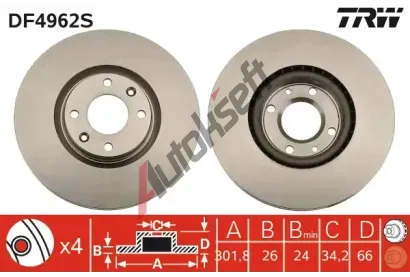 TRW Brzdov kotou - 302 mm TRW DF4962S, DF4962S