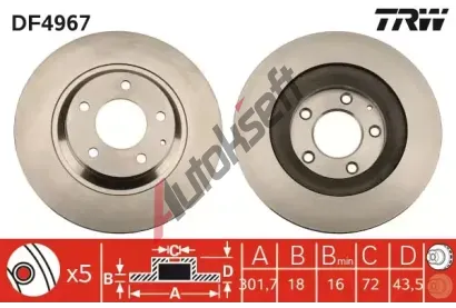 TRW Brzdov kotou - 301 mm TRW DF4967, DF4967