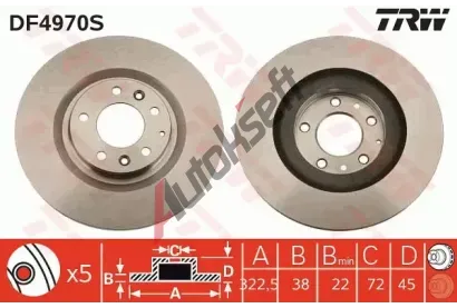 TRW Brzdov kotou - 322 mm TRW DF4970S, DF4970S