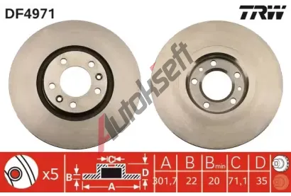 TRW Brzdov kotou - 302 mm TRW DF4971, DF4971