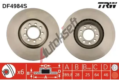 TRW Brzdov kotou - 290 mm TRW DF4984S, DF4984S