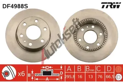 TRW Brzdov kotou - 296 mm TRW DF4988S, DF4988S
