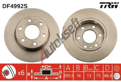 TRW Brzdov kotou - 296 mm TRW DF4992S, DF4992S