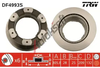 TRW Brzdov kotou - 306 mm TRW DF4993S, DF4993S