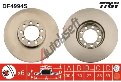 TRW Brzdov kotou - 301 mm TRW DF4994S, DF4994S