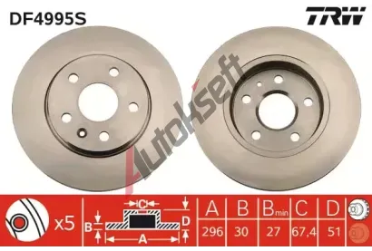 TRW Brzdov kotou - 296 mm TRW DF4995S, DF4995S