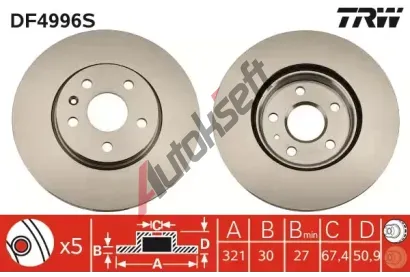 TRW Brzdov kotou - 321 mm TRW DF4996S, DF4996S